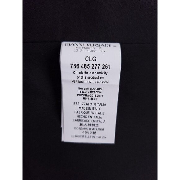 VERSUS VERSACE New 46 US 10 Strapless Floral-print Silk-crepe Mini Dress Black - Picture 15 of 15